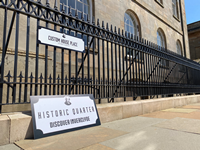 Historic Quarter sign at Custom House, Greenock.